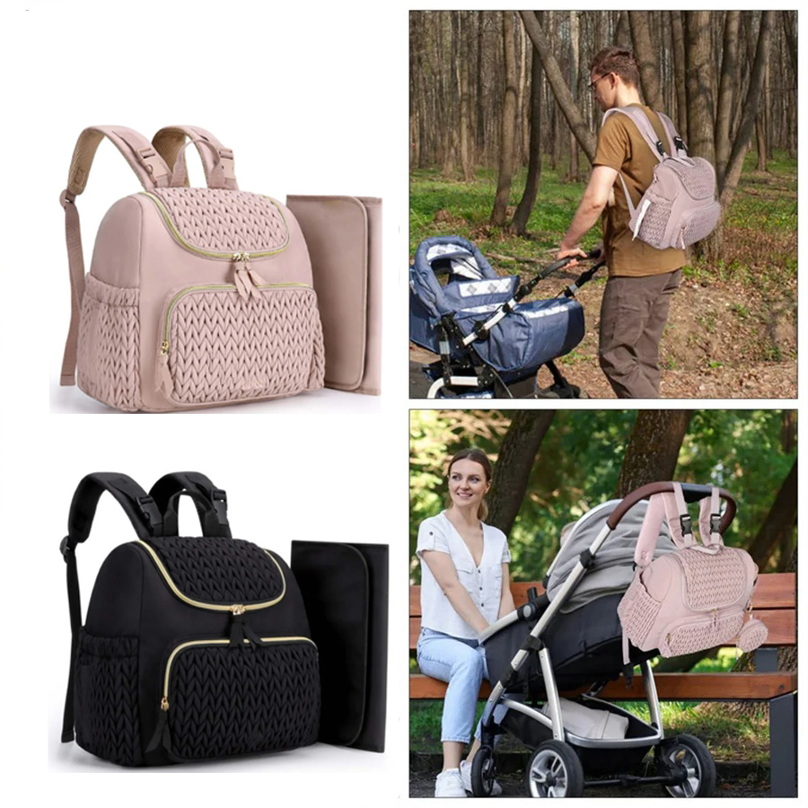 Diaper Bag Backpack - 대용량 출산 기저귀 가방 배낭 니트