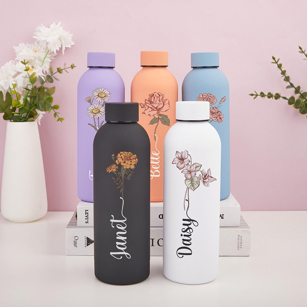 Portable Bottle Warmer - 맞춤형 꽃무늬 물병, 휴대용 야외 스포츠