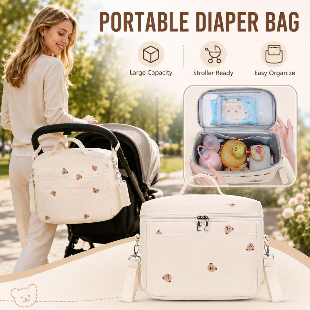 Diaper Bag Backpack - 귀여운 곰돌이 보틀 쿨러 가방, 보온