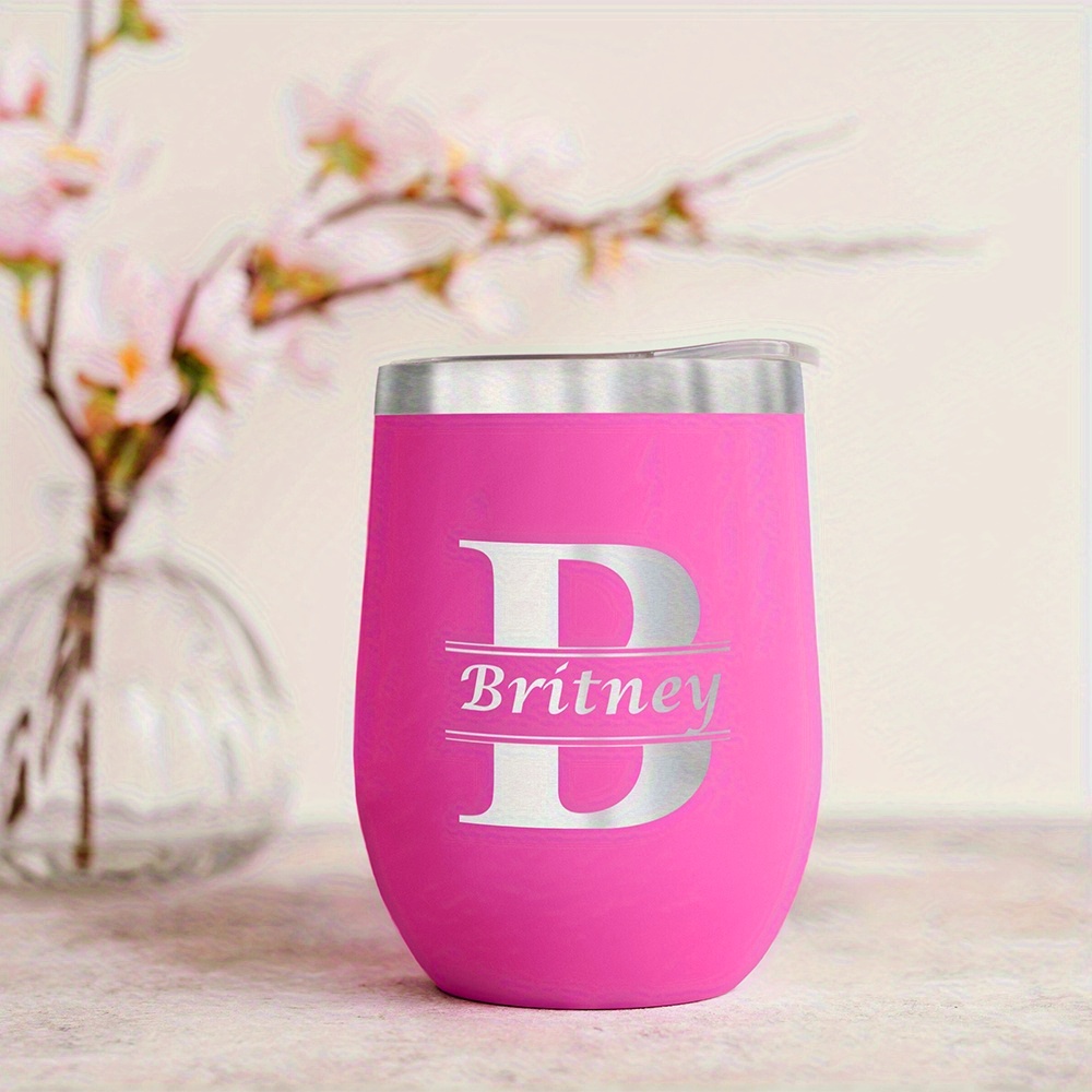 Portable Bottle Warmer - 맞춤형 이니셜이 새겨진 와인 텀블러, 뚜껑이