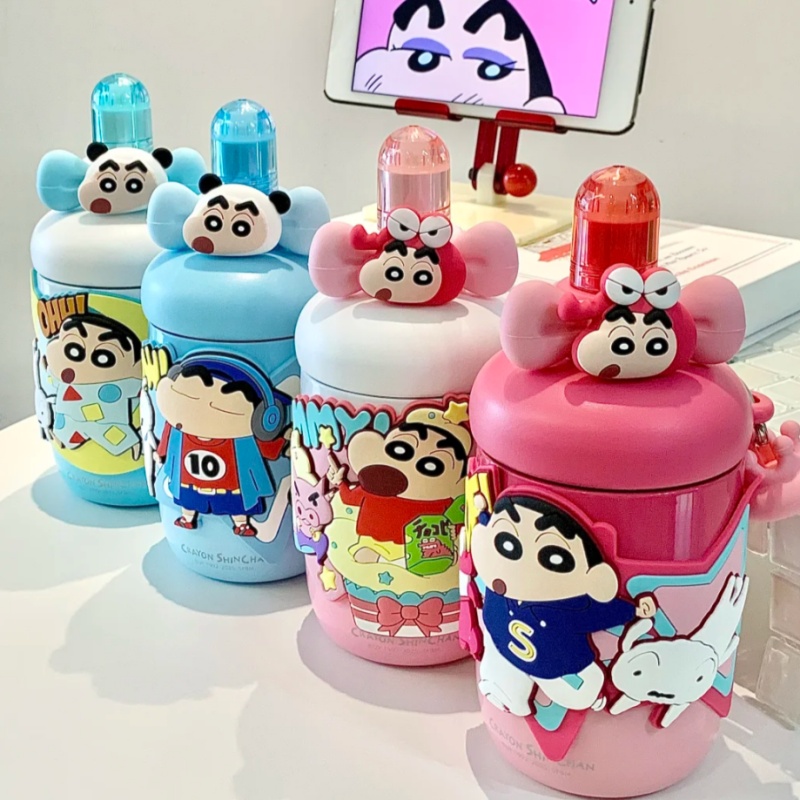 Portable Bottle Warmer - 크레용신짱 빨대 보온컵 만화 귀여운 하이룩