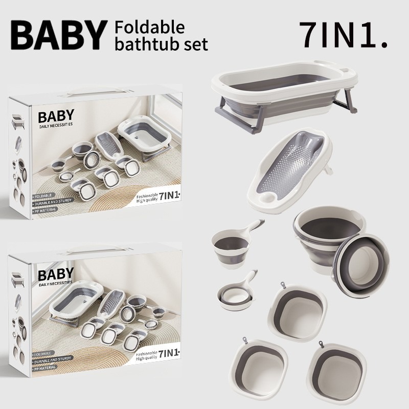 4/7피스 접이식 아기 욕조 세트 (온도계 포함) 유아 - Baby Bath Tub Foldable 리뷰 및 가격