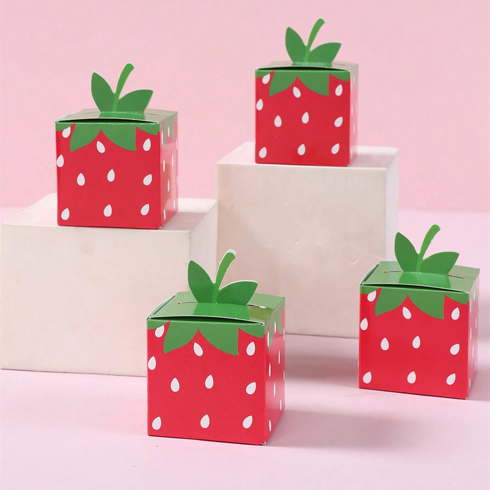 10Pcs 달콤한 과일 딸기 테마 종이 쿠키 사탕 상자 - Baby Products Pack 리뷰 및 가격