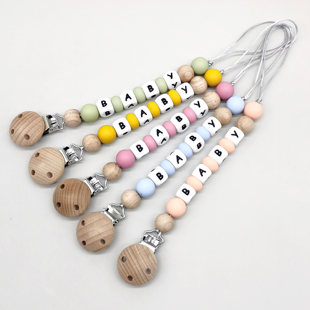 맞춤형 이름 젖꼭지 클립 체인 실리콘 비즈 더미 클립  - Baby Products To Gift 리뷰 및 가격