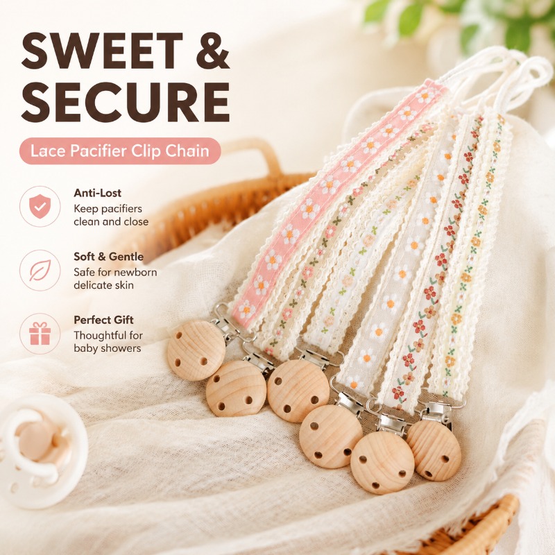신생아용 레이스 공갈젖꼭지 클립 체인, 분실 방지 공갈 - Baby Products To Gift 리뷰 및 가격